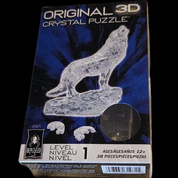 Original 3D crystal puzzle Clear Wolf by BePuzzled - Picture 1 of 2